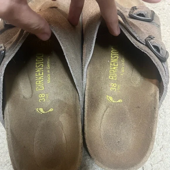 Birkenstock Zürich Suede Leather Sandals - Taupe - Picture 8 of 10